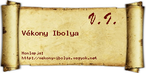 Vékony Ibolya névjegykártya